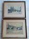 Antique Pair Hans Figura Etching Paris Notre Dame Napoleon Bridge Signed Number