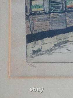 ANTIQUE Pair HANS FIGURA Etching PARIS Notre Dame NAPOLEON Bridge SIGNED Number