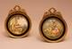 Antique Pair Of Miniatures Painting Signed And Framed Empire Style