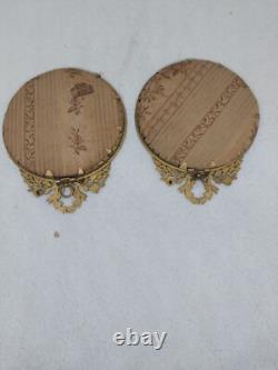 ANTIQUE Pair of miniatures painting signed and framed empire style
