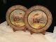 Antique Signed Pair Of Handpainted B&c Co. Highly Decorated Phsant Plates N. R