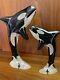 Abraham Palatnik Pal Lucite Pair Orca Killer Whale Sculpture Acrylic 10 Mcm