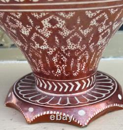 Almost A Pair Large Signed Antique Pottery Porcelain Vase Middle Eastern Design