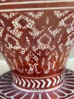 Almost A Pair Large Signed Antique Pottery Porcelain Vase Middle Eastern Design
