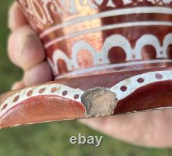 Almost A Pair Large Signed Antique Pottery Porcelain Vase Middle Eastern Design