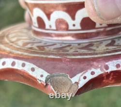 Almost A Pair Large Signed Antique Pottery Porcelain Vase Middle Eastern Design