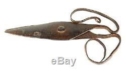 Antique 18th c. Pair Glassblowing Shears Nippers Wrought Iron Scissors Stamped