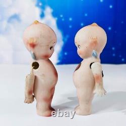 Antique 1900s Pair of Bisque Rose O' Neill Kewpie Doll Signed Jointed Arms