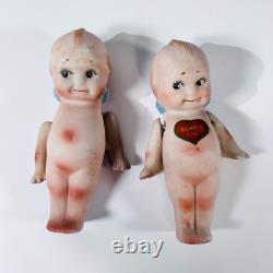 Antique 1900s Pair of Bisque Rose O' Neill Kewpie Doll Signed Jointed Arms