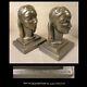 Antique 1930s Pair Signed Frankart Bookends Maiden With Flowers In Her Hair