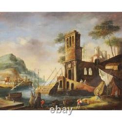 Antique 1936 Italy Pair paintings Oil on copper Landscapes signed CALZOLARI