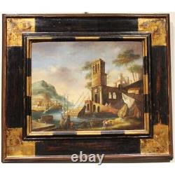 Antique 1936 Italy Pair paintings Oil on copper Landscapes signed CALZOLARI