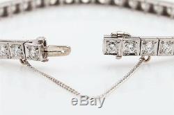 Antique 1940s Signed $12,000 4CT VS G Diamond Platinum Tennis Brace Let