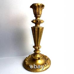 Antique 19th Century Italian Giltwood Candlesticks, Signed A. PECCHIOLI Firenze