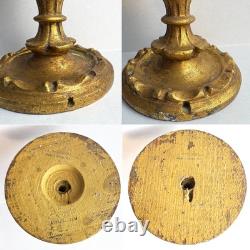 Antique 19th Century Italian Giltwood Candlesticks, Signed A. PECCHIOLI Firenze