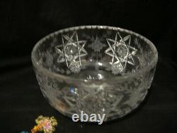 Antique Abp Pair Hawkes Cut Glass Bowls American Brilliant Period Signed