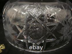 Antique Abp Pair Hawkes Cut Glass Bowls American Brilliant Period Signed