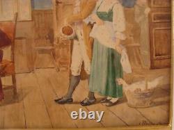 Antique Adolphe Weisz Couple Marriage WithC Painting