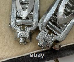 Antique Art Deco Bart Signed Set Brooch 2 Dress Clips Pair Belt Buckle Baguettes