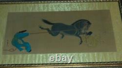 Antique Asian Art Pair signed seal Chinese paintings on silk