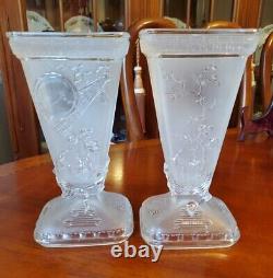 Antique Baccarat Vases Signed c. 1900-20 PAIR