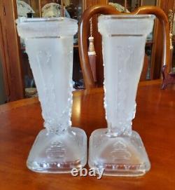 Antique Baccarat Vases Signed c. 1900-20 PAIR