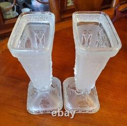 Antique Baccarat Vases Signed c. 1900-20 PAIR