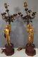 Antique Bronse Candelabras By Charles Cumberworth The Harvesters Pair Signed