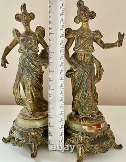 Antique Bronze Pair of Par Cartier Statues Signed Vintage Collectible