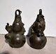 Antique Bronze Signed Pair Kylin Scholars Scroll Weight Oriental Dragon