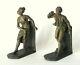 Antique Cast Metal Classical French Bookends Signed