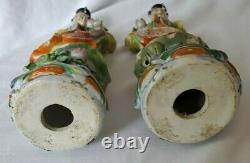 Antique Chinese Kuan Yin Guanyin Pair Figurines SIGNED