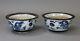 Antique Chinese Porcelain Pair Of Blue & White Dragon Bowls Signed 19th Century