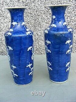 Antique Chinese Prunus Vase Pair Signed 4 Character Mark