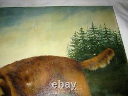 Antique Country USA Home Wall Art Hunting Duck Bird Decoy Dog Oil Painting Paint