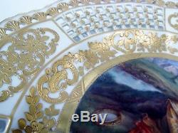 Antique Dresden Hand Painted Cabinet Plate Courting Couple Carl Thieme Signed