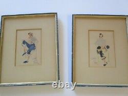 Antique Edmund Strauchen Pair Portrait Women Woman Female Model MID Century Mod