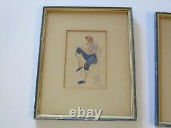 Antique Edmund Strauchen Pair Portrait Women Woman Female Model MID Century Mod