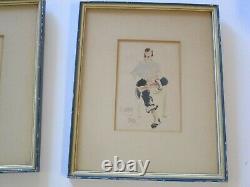 Antique Edmund Strauchen Pair Portrait Women Woman Female Model MID Century Mod