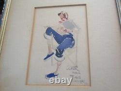 Antique Edmund Strauchen Pair Portrait Women Woman Female Model MID Century Mod