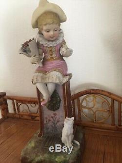 Antique French Bisque Pair Pierrot Children Signed. Samson