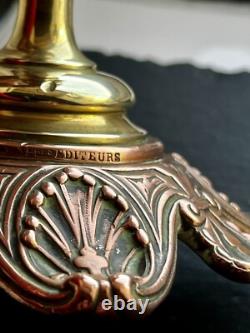 Antique French L Oudry Pres Editeurs Candlestick Pair Neo Classical 1880 Signed