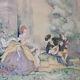Antique French Oil Painting 18th Century Courting Couple Signed And Framed