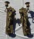 Antique French Pair Of Solid Bronze Wall Sconces With Putti Angels