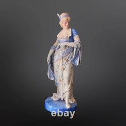 Antique French Porcelain Signed By Paul Duboy Pair Figures 20H