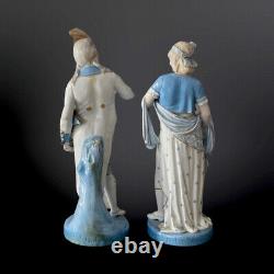 Antique French Porcelain Signed By Paul Duboy Pair Figures 20H