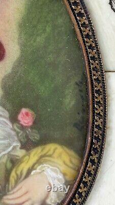 Antique French miniature paintings PAIR signed and beautiful
