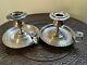 Antique French Sterling Silver Signed Pair Of Candles 453grms