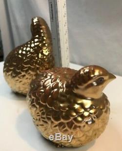 Antique Genuine Kutani Figurines Gold Dipped (RARE) signed pair