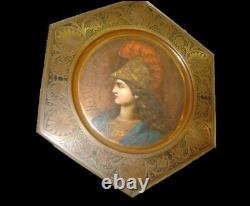 Antique Greek Roman Mythology Pair Oil Paintings God & Goddess Portraits Signed